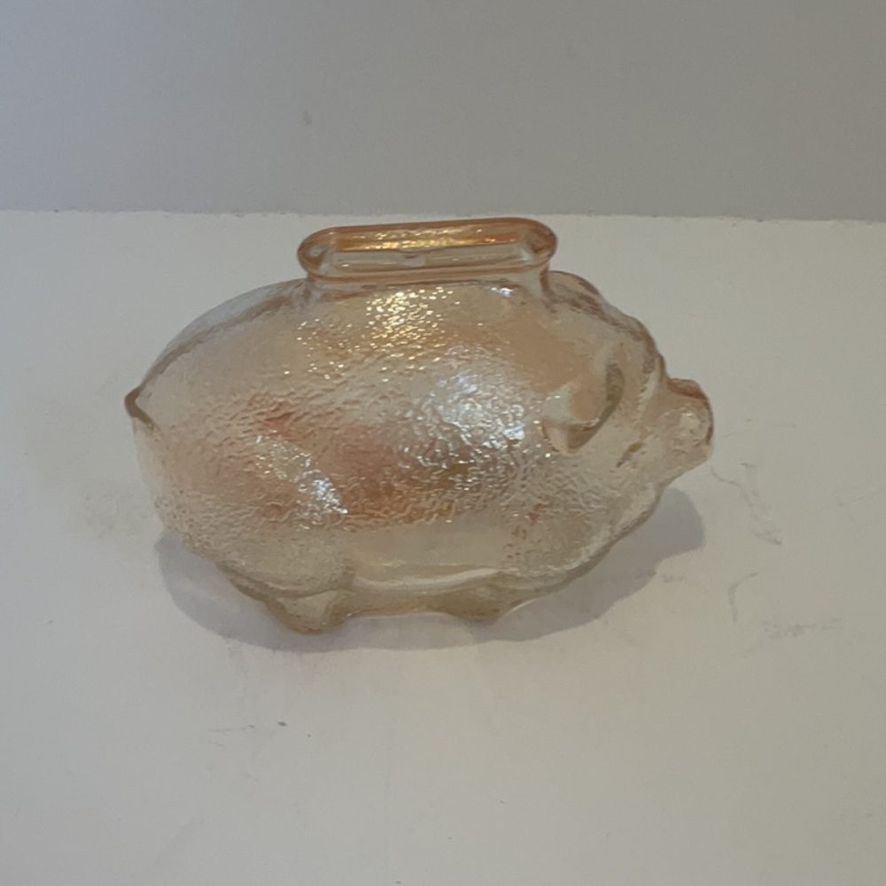 Depression Carnival Glass Marigold Vintage Anchor Hocking Piggy Bank